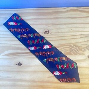 *2/$30* Tabasco Shrimp and Pepper Kebob Novelty Silk Tie Vintage